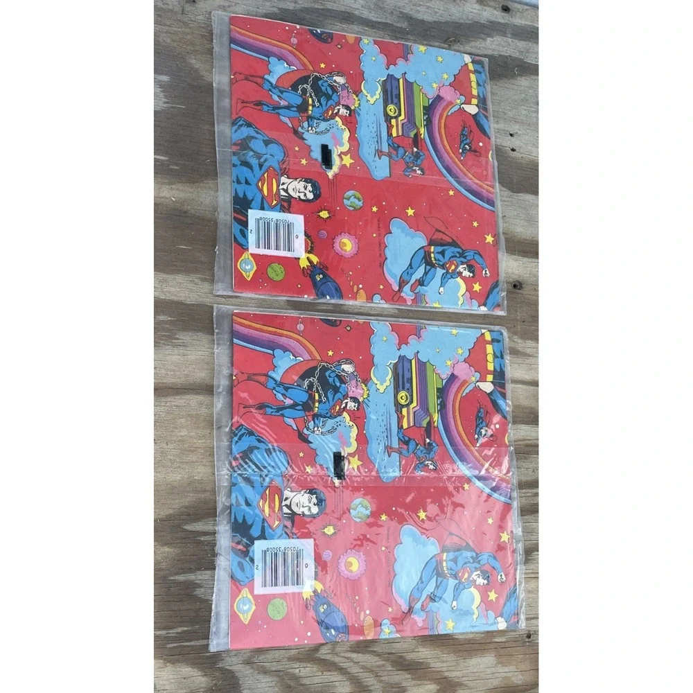 NEW Vintage 1979 Superman Comic Gift Wrap - Cleo Super Friends Lot Of 2